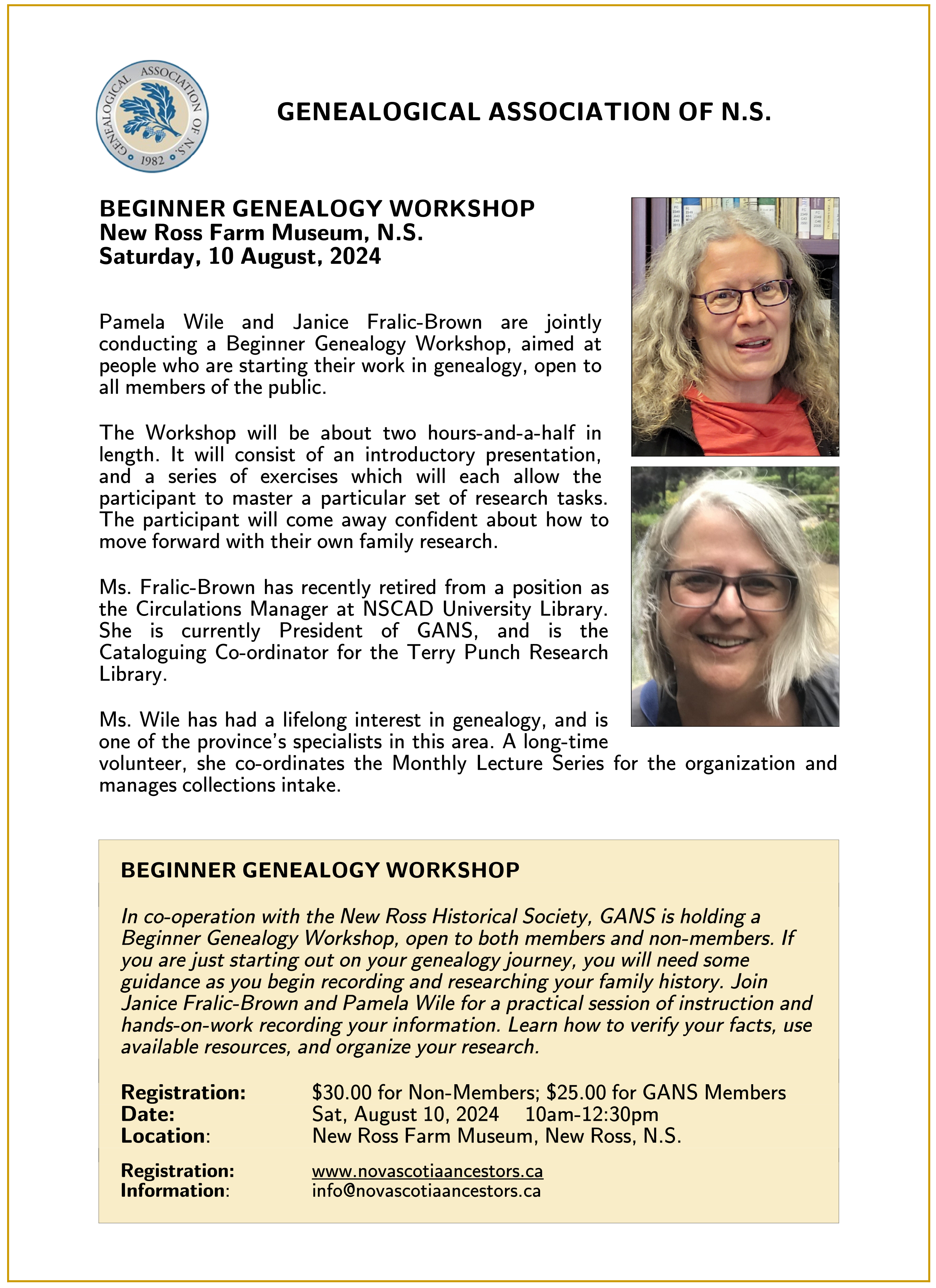 Beginner Genealogy Workshop - Aug 10, 2024